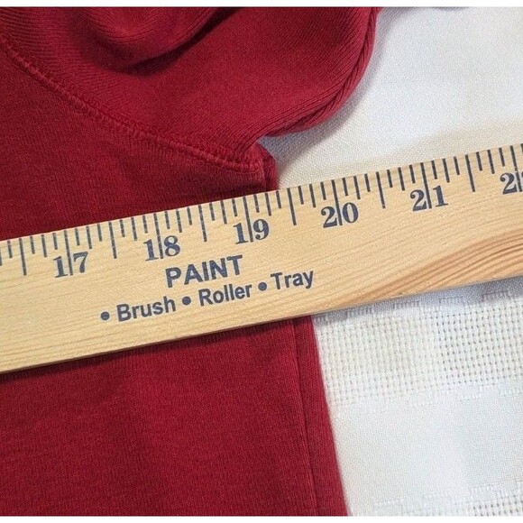 Old Navy Top Womens XL 100% Cotton Red 3/4 Sleeve Mock Turtleneck - Picture 5 of 6